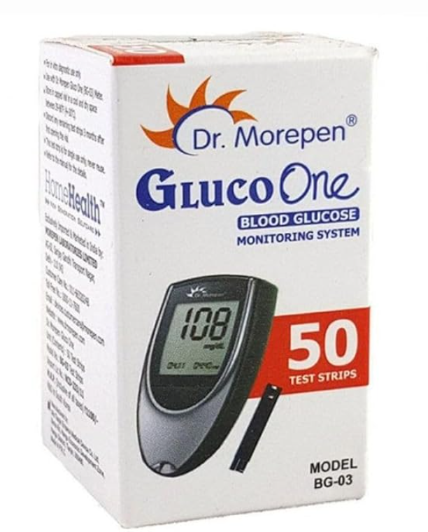 Dr. Morepen BG-03 Gluco One Glucometer With 50 Test Strips