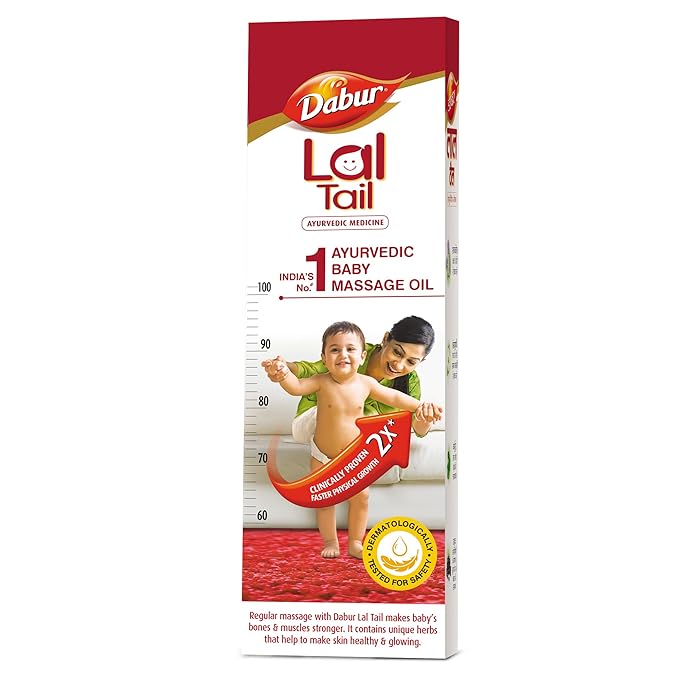 Dabur Lal Tail - Ayurvedic Baby Oil - Clinically Tested 2 X Faster Physical Growth  (500 ml)