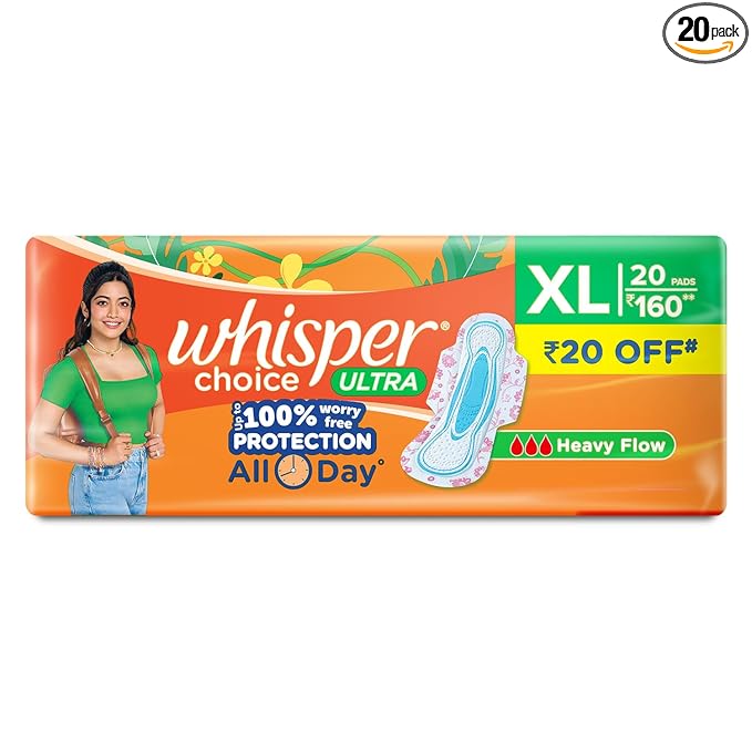 Whisper Choice Ultra Sanitary Pads - XL 20 Napkins